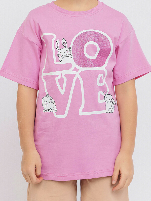 Футболка с коротким рукавом для девочки (048_ЛС25)