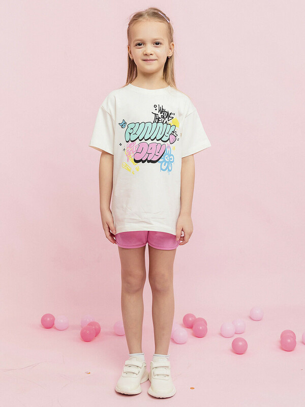 Футболка с коротким рукавом для девочки (050_ЛС25)