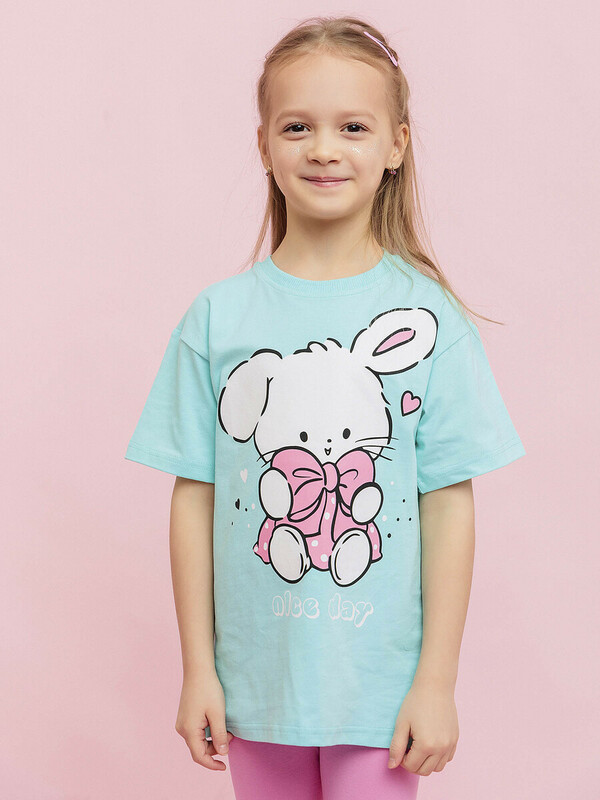 Футболка с коротким рукавом для девочки (051_ЛС25)