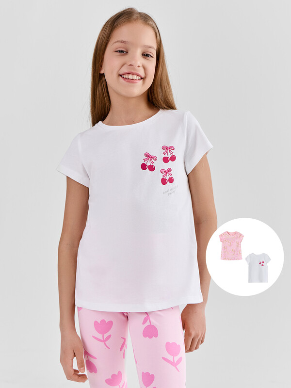 ФУТБОЛКА ДЛЯ ДЕВОЧЕК 2ШТ. 117892-2