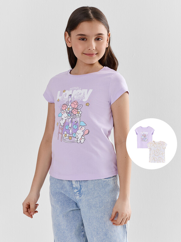 ФУТБОЛКА ДЛЯ ДЕВОЧЕК 2ШТ. 117892-2