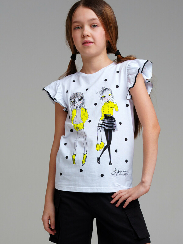 Фуфайка трикотажная для девочек (футболка)