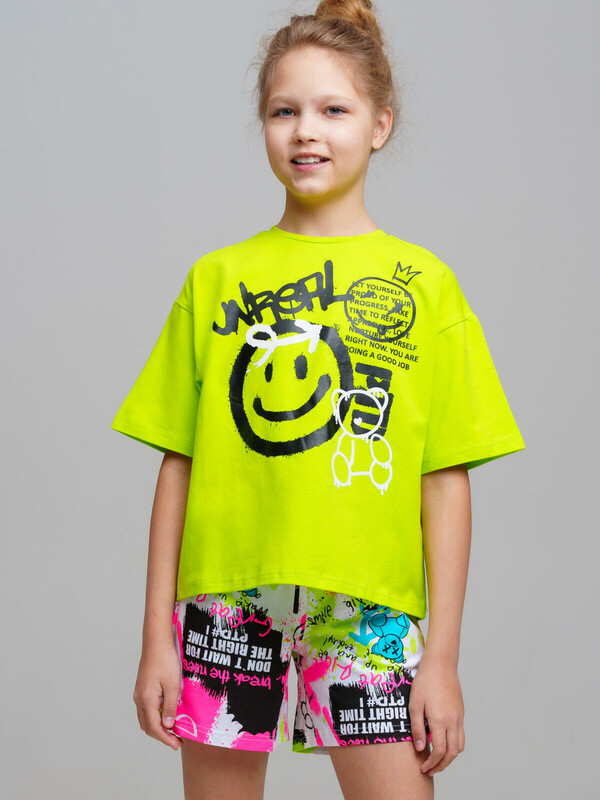 Фуфайка трикотажная для девочек (футболка)