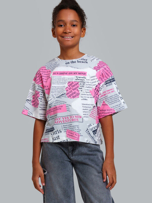 Фуфайка трикотажная для девочек (футболка)