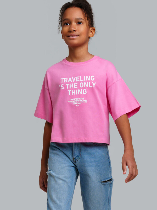 Фуфайка трикотажная для девочек (футболка)