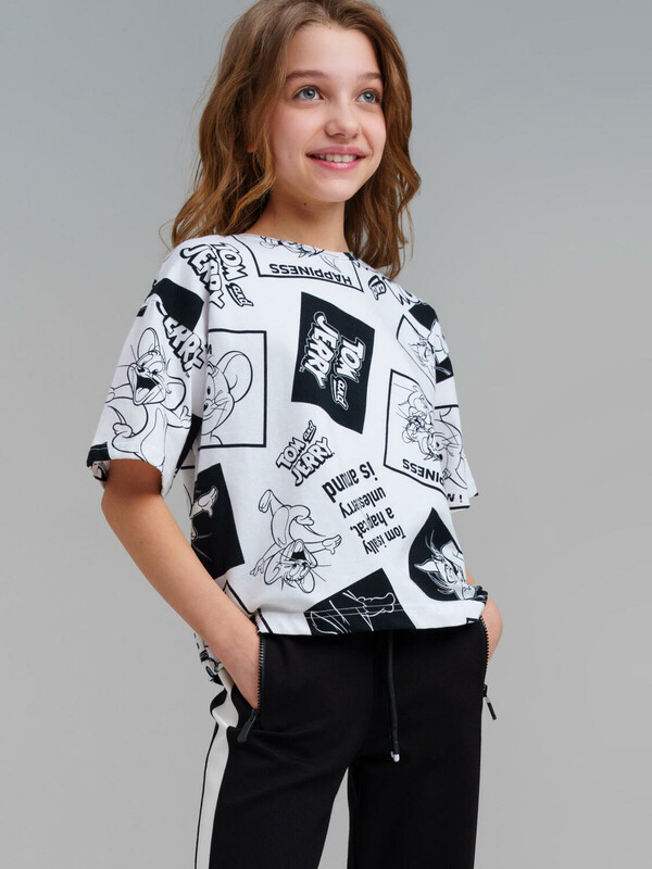 Фуфайка трикотажная для девочек (футболка)