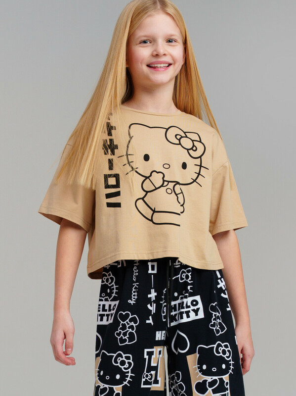 Фуфайка трикотажная для девочек (футболка)