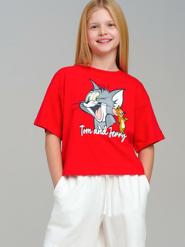 Фуфайка трикотажная для девочек (футболка)