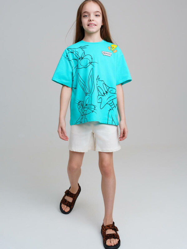 Фуфайка трикотажная для девочек (футболка)