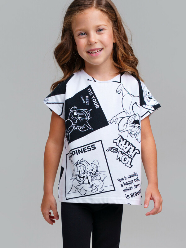 Фуфайка трикотажная для девочек (футболка)