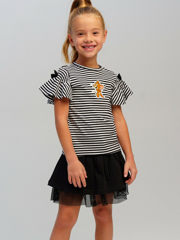 Фуфайка трикотажная для девочек (футболка)