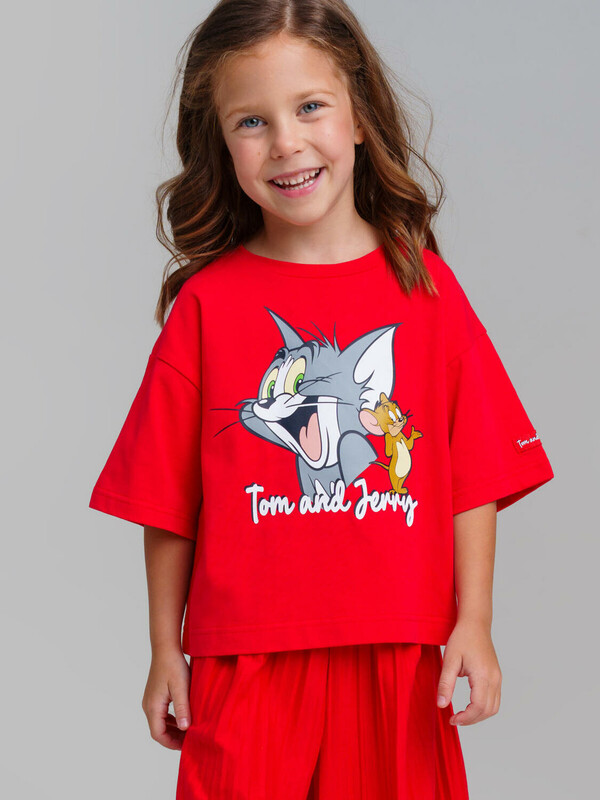 Фуфайка трикотажная для девочек (футболка)