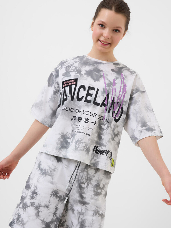 Фуфайка трикотажная для девочек (футболка)