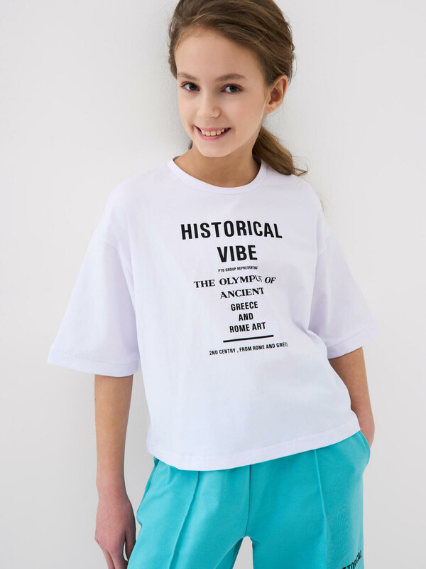 Фуфайка трикотажная для девочек (футболка)