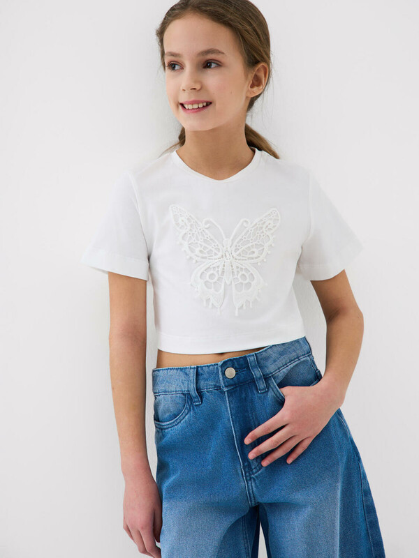 Фуфайка трикотажная для девочек (футболка)