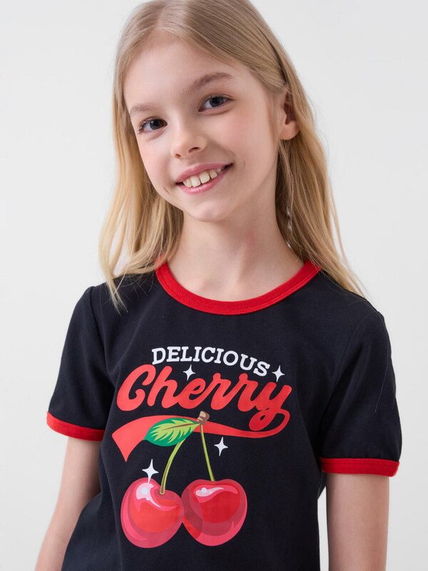 Фуфайка трикотажная для девочек (футболка)