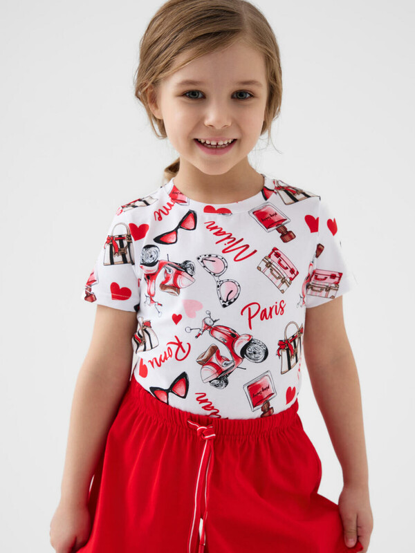 Фуфайка трикотажная для девочек (футболка)