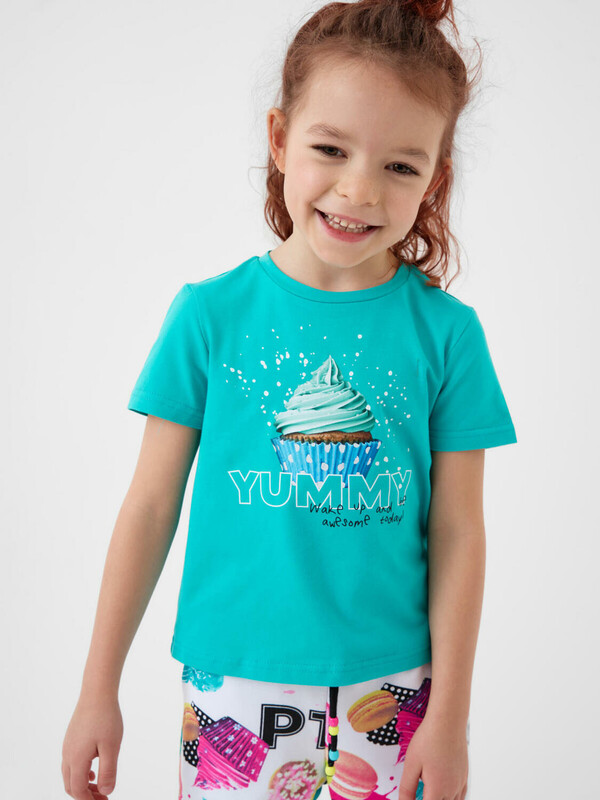 Фуфайка трикотажная для девочек (футболка)