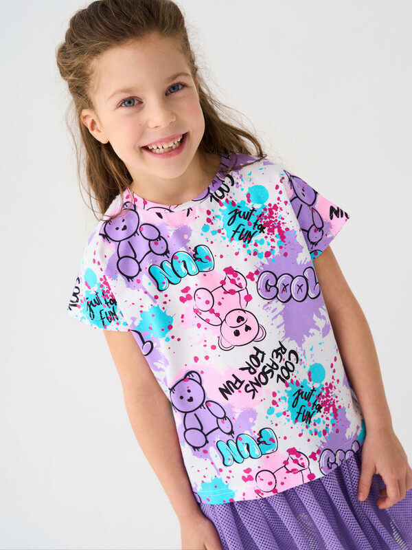 Фуфайка трикотажная для девочек (футболка)