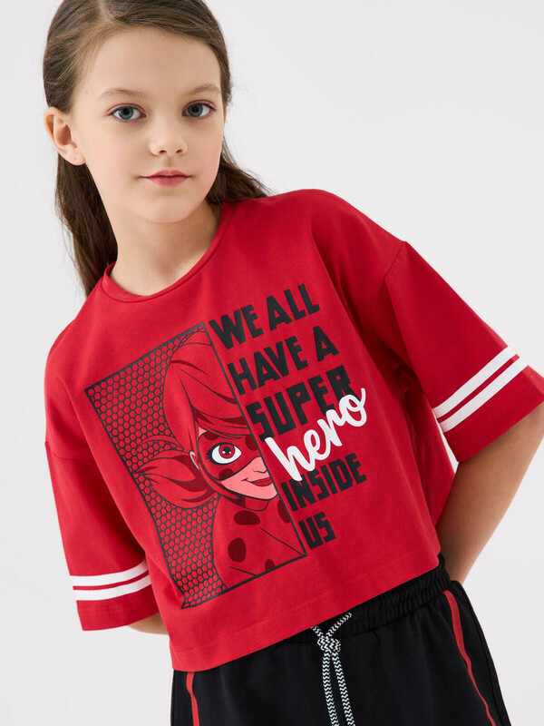 Фуфайка трикотажная для девочек (футболка)