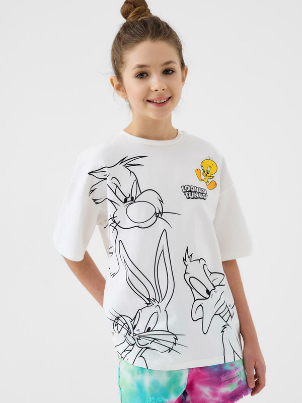 Фуфайка трикотажная для девочек (футболка)