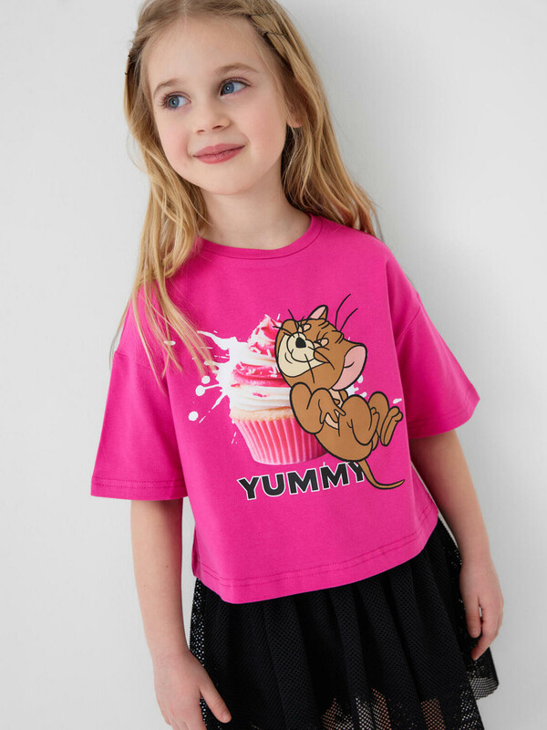 Фуфайка трикотажная для девочек (футболка)