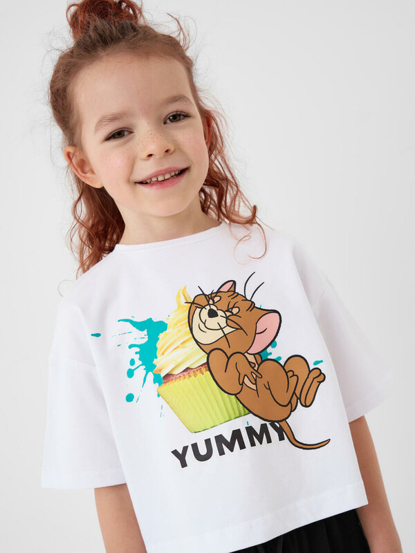 Фуфайка трикотажная для девочек (футболка)