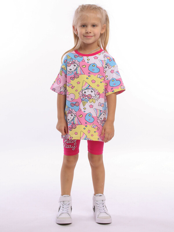 Комплект (футболка + шорты) для девочки (002_ОК22)