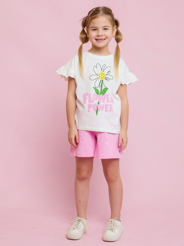 Комплект футболка с коротким рукавом и шорты для девочки (0043_ЛС24)