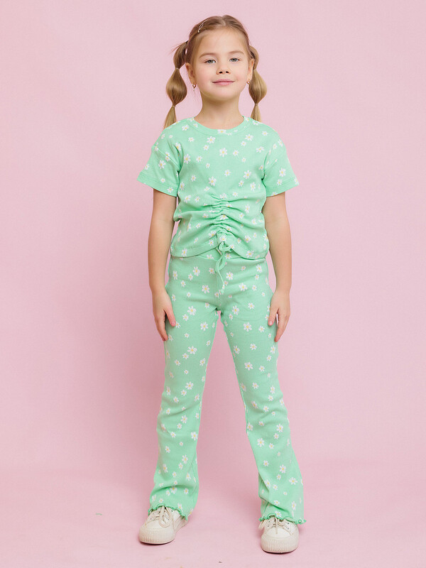 Комплект футболка с коротким рукавом и брюки для девочки (0044_ЛС24)
