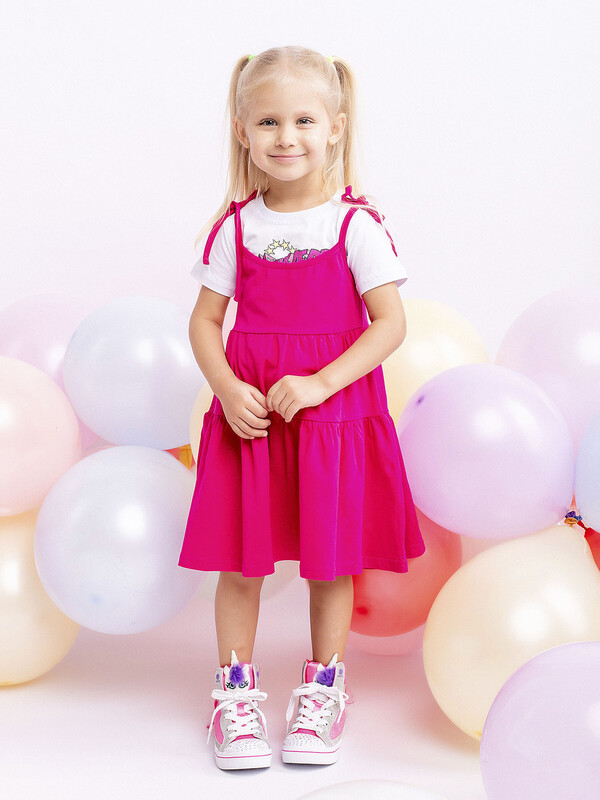 Комплект футболка и сарафан для девочки (0057_ЛС22)