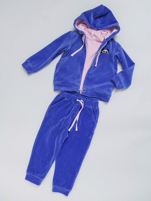 Комплект для девочки толстовка брюки и футболка (007_OB)