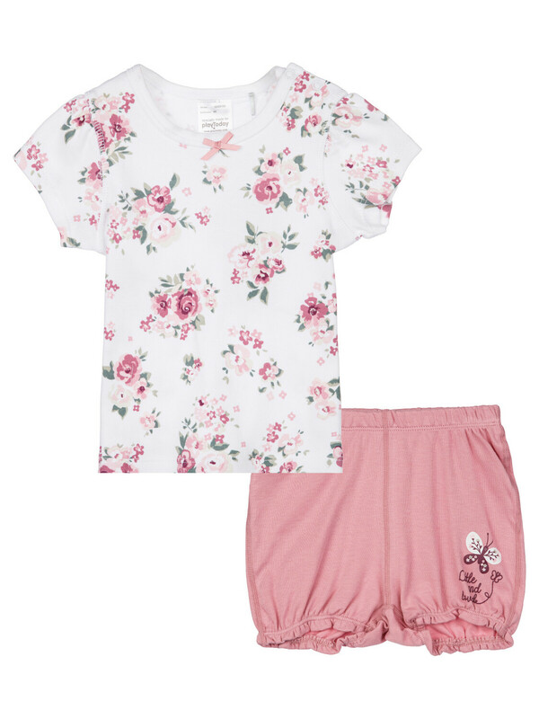 Комплект детский трикотажный для девочек: фуфайка (футболка), шорты