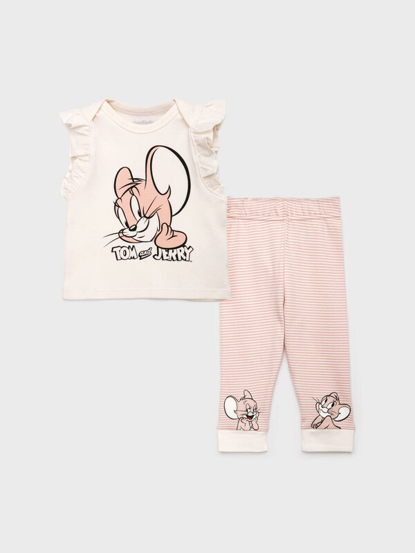 Комплект детский трикотажный для девочек: фуфайка (футболка), брюки (легинсы)