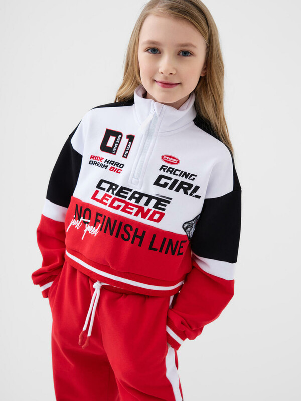 Комплект трикотажный для девочек: толстовка, брюки