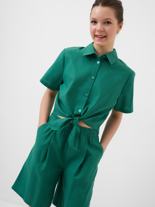 Комплект текстильный для девочек: рубашка, шорты