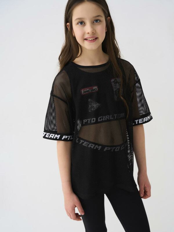 Комплект трикотажный для девочек: брюки (легинсы укороченные), топ, фуфайка (футболка)