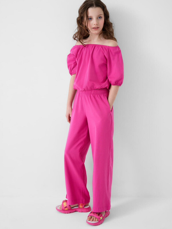 Комплект трикотажный для девочек: джемпер (футболка), брюки