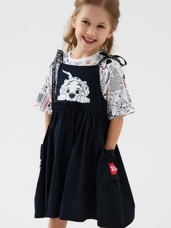 Комплект трикотажный для девочек: сарафан, фуфайка (футболка)