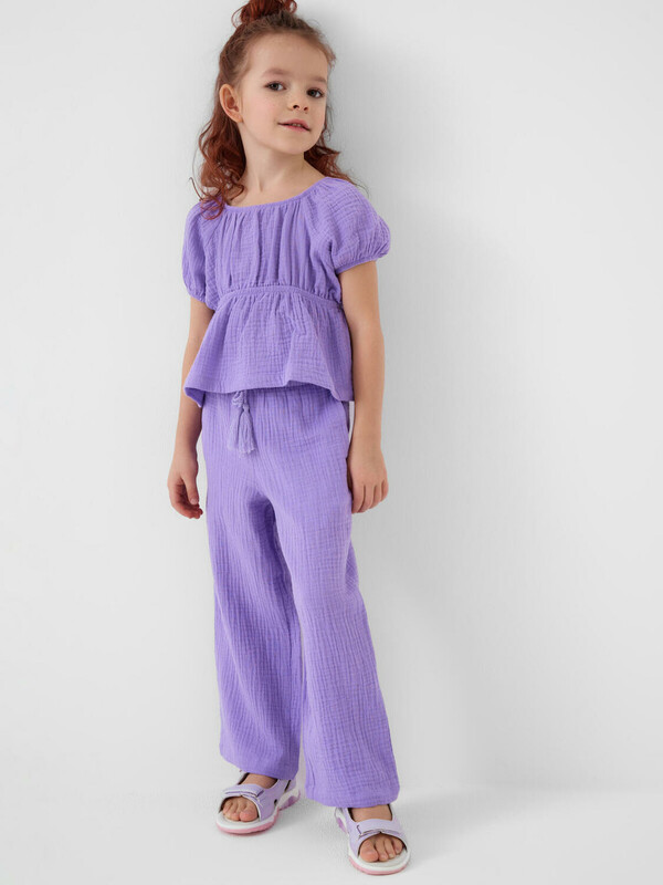 Комплект текстильный для девочек: блузка, брюки