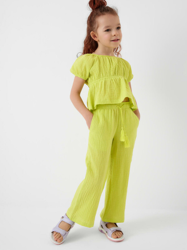 Комплект текстильный для девочек: блузка, брюки