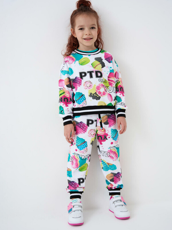Комплект трикотажный для девочек: толстовка, брюки