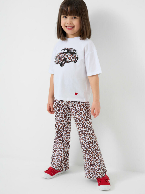 Комплект трикотажный для девочек: фуфайка (футболка), брюки