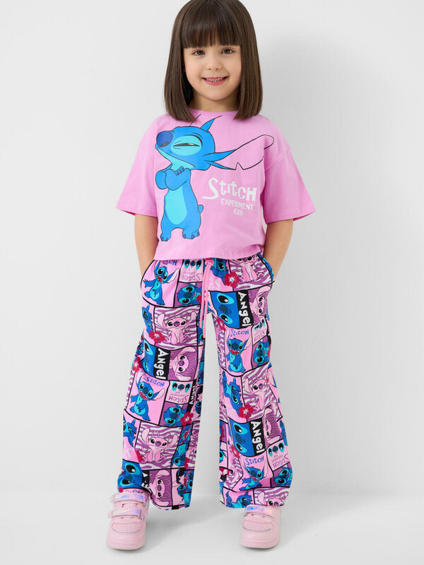 Комплект трикотажный для девочек: фуфайка (футболка), брюки