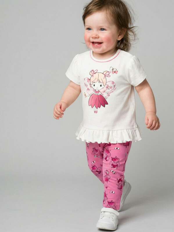 Комплект детский трикотажный для девочек: джемпер (футболка), брюки