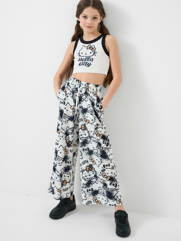 Комплект трикотажный для девочек: топ, брюки