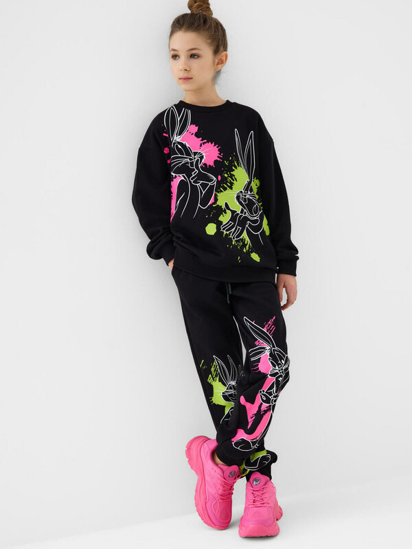 Комплект трикотажный для девочек: толстовка, брюки