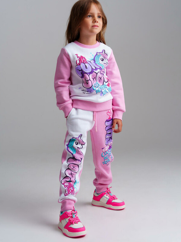 Комплект трикотажный для девочек: толстовка, брюки