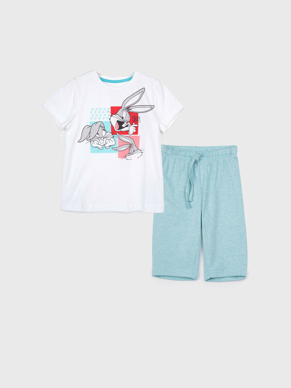 Комплект трикотажный для девочек: фуфайка (футболка), бриджи