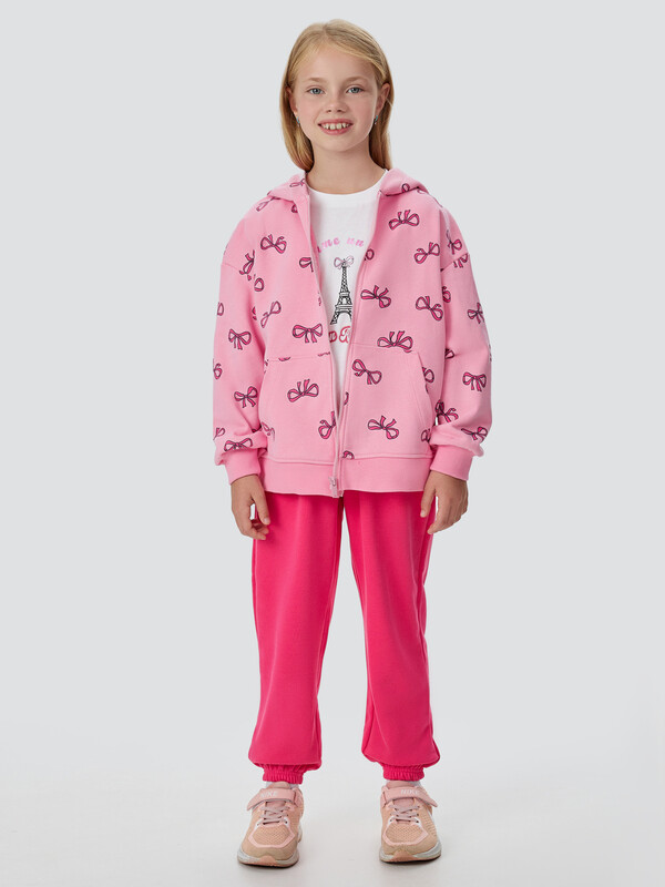 КОМПЛЕКТ ДЛЯ ДЕВОЧЕК (ТОЛСТОВКА, БРЮКИ, ФУТБОЛКА) 397736